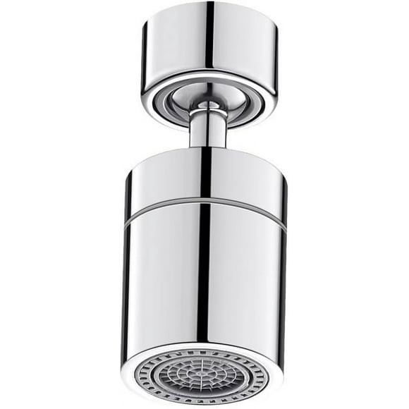 Aérateur de Robinet Pivotant à 360°, Aérateur de Robinet d'Évier de Cuisine en Laiton Massif à Double Fonction Jet de Bulles/jet Puissant Accessoire de Robinet de Cuisine Vaporisateur Pivotant - Filetage Femelle Chrome/ 1,8 Gpm