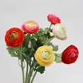 thumbnail image 4 of fuxzkrlz Artificial Ranunculus Asiaticus 2 Head Realistic Fake Silk Flower with Stem Home Office Wedding Party Table Centerpiece Vase Faux Bloom Decoration, 4 of 6