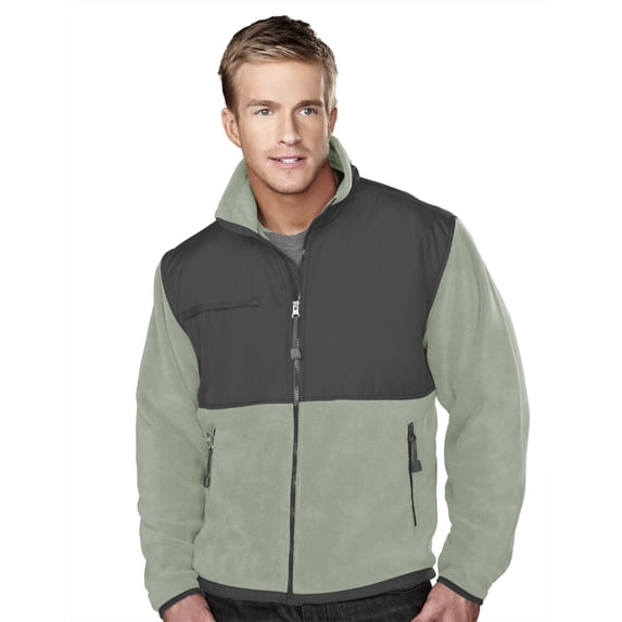 Tri-Mountain Frontiersman 7450 Panda Fleece Jacket, 2X-Large, Palm Green/Gray