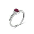 thumbnail image 4 of JewelersClub Ruby Ring Birthstone Jewelry – 0.50 Carat Ruby 14K Gold Plated Silver Ring Jewelry with White Diamond Accent– Gemstone Rings with Hypoallergenic 14K Gold Plated Silver, 4 of 4
