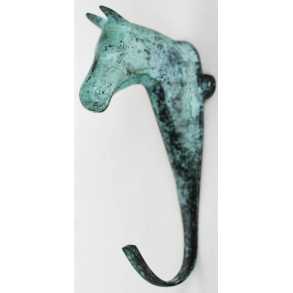 Horse Equestrian Horse Home Decor Wall Mount Hook in Patina Finish 6734PT