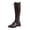 02Brown, variant on XUNKUSGA Women's Lace Up Boots Casual Solid Color Round Toe Knee Low Heel High Boots Fashion Vintage Gothic Motorcycle Riding Boots for Women,6.5