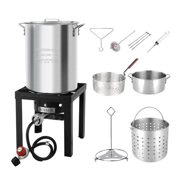 Kit de freidora de pavo y pescado ROVSUN 30QT con propano de 55,000 BTU