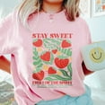 thumbnail image 3 of Stay Sweet Fruit of the Spirit Graphic T-Shirt – Women’s Short Sleeve Tee Shirt with Strawberries, Bible Verse, and Inspirational Christian Design, 3 of 7
