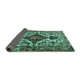 thumbnail image 2 of Ahgly Company Indoor Round Persian Turquoise Blue Traditional Area Rugs, 7' Round, 2 of 4