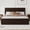 Rich Brown, variant on Retro Platform Bed Full Size with Headboard and Footboard, Solid Wood Bed Frame with Underneather Storage, Adjustable Height Headboard, Walnut