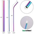 thumbnail image 2 of Metal Straw Reusable 8.5" 6/12mm Bent Straight Straws for 20 30oz Tumblers, 9 Rainbow Stainless Steel Drinking Straws with 4 Cleaning Brush for Smoothie, Milkshake, Cocktail and Hot Drinks, 2 of 7