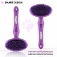 thumbnail image 4 of Cepillo de Cerdas Redondas Morado para Perros y Gatos para Cuidado Suave, 4 of 9