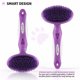 thumbnail image 4 of Cepillo de Cerdas Redondas Morado para Perros y Gatos para Cuidado Suave, 4 of 9