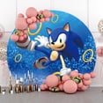 thumbnail image 2 of Suministros para fiesta de cumpleaños de Sonic The Hedgehog, fondo fotográfico redondo para fotografía, accesorios para baby shower, pancarta, decoración de escenario, 2 of 4
