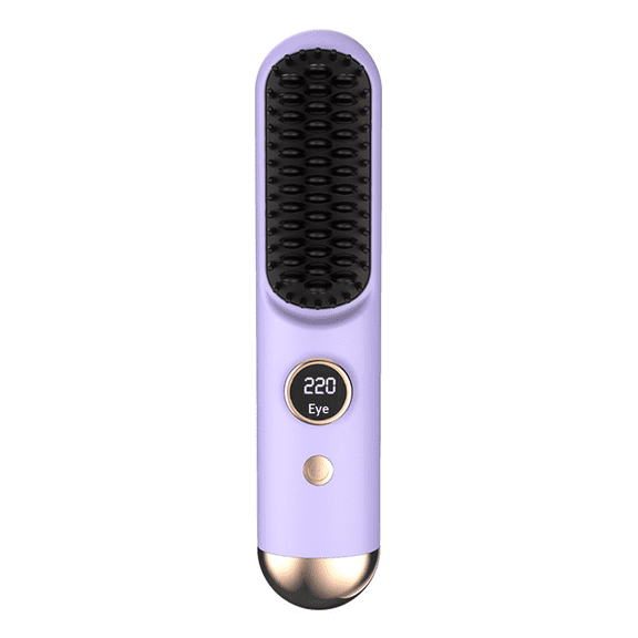 Upgraded Cordless Hair Straightener Brush for Short Hair, Portable Straightener Brushs for Travel, with LCD Temperature Display, Fast Heating Mini Hair Brush with 9 Temps for Women