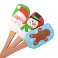 thumbnail image 1 of 3Pcs Christmas Silicone Spatula Set with Wooden Handle Snowman Gingerbread Man and Santa Claus Pattern Spatulas, 1 of 4