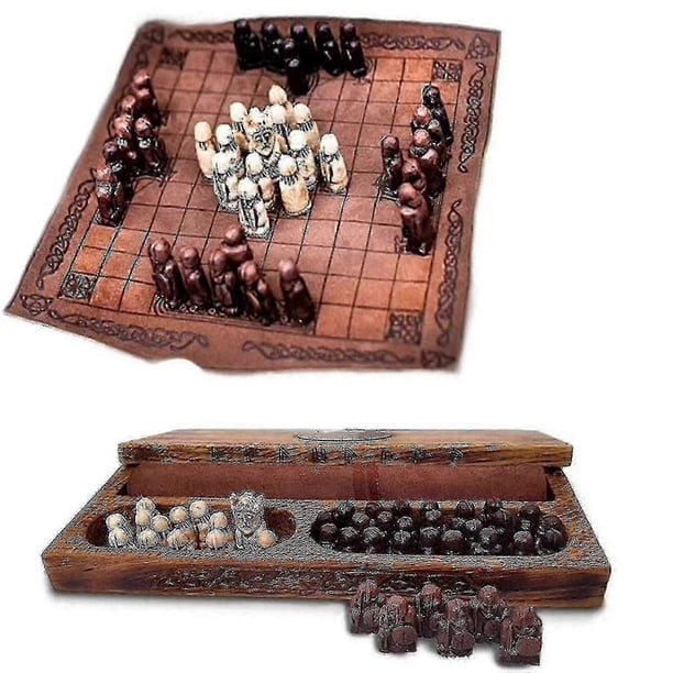 Hnefatafl Board Game, Viking Chess Set, Wooden Chess Set, Adult/child Travel Set With Wooden Box