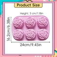 thumbnail image 3 of 6 Cavity Exquisite Rose Silicone Mold, High Temperature Resistant, Easy Release, Smooth Surface, Reusable Mould for Candle, Handmade Craft, Dessert, Kitchen Baking Daily Use,9.45×6.38 in,A2#Blue, 3 of 6
