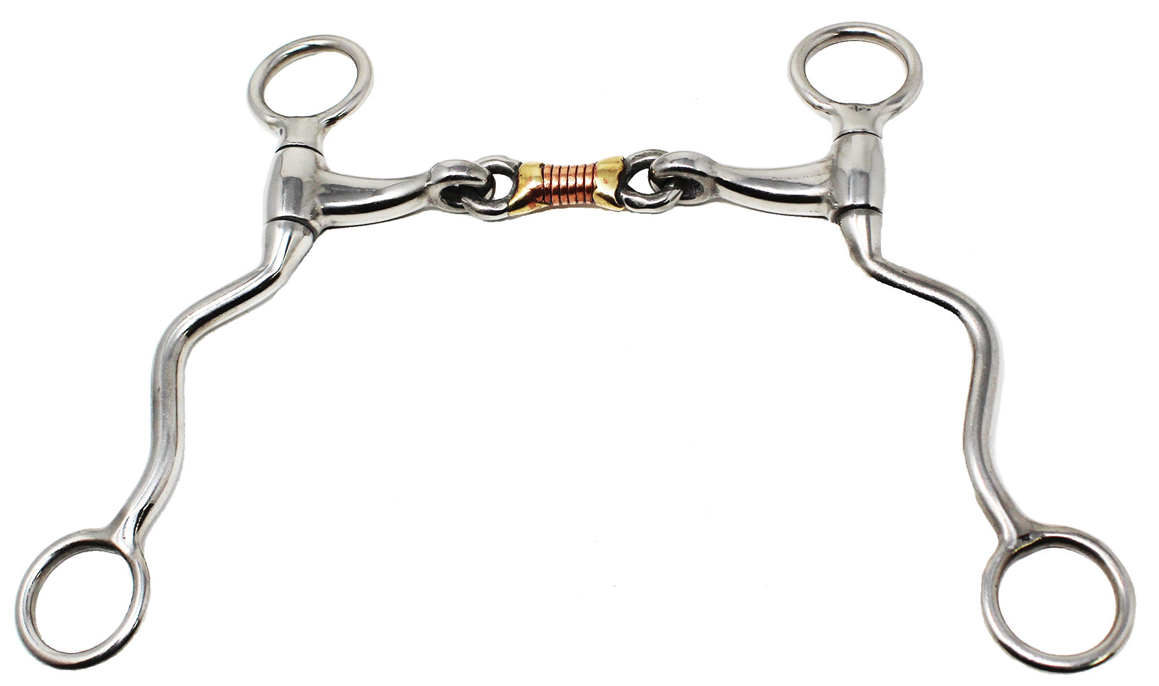 Horse Western 5" Copper Dog Bone Mouth Futurity SShank Snaffle Bit