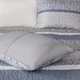 thumbnail image 6 of 6 Piece Reversible Jacquard Quilt Set with Throw Pillows Navy King/Cal King, 6 of 21
