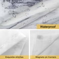 thumbnail image 5 of No Hook Shower Curtain with Snap in Liner, Abstract Marble Texture Waterproof Fabric Bathroom Curtain Mesh Top Window, Blue Geometric Art Shower Curtains 36x72in, 5 of 9