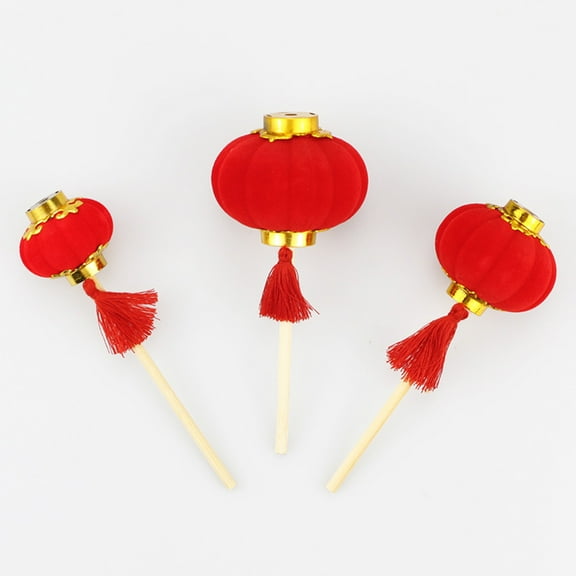 NICEXMAS Red Plastic Cake Topper for Decoration Adds Festive Atmosphere to Birthday Parties 10 Pieces Small Size