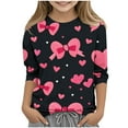 thumbnail image 1 of Chemises pour Enfants, Chemise Imprimée à Manches 3/4 et Col Rond pour Garçons et Filles, Haut pour Enfants, 1 of 4