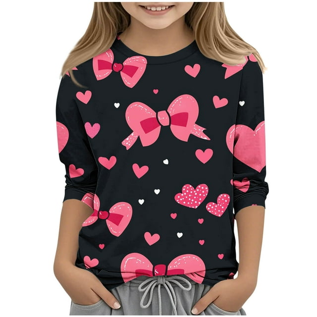 Chemises pour Enfants, Chemise Imprimée à Manches 3/4 et Col Rond pour Garçons et Filles, Haut pour Enfants