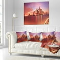 thumbnail image 2 of Designart Shanghai Skyline at Dawn Panorama - Cityscape Throw Pillow - 16x16, 2 of 4