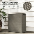 thumbnail image 6 of Outsunny 17-Gallon Small Deck Box, UV Resistant Wicker Outdoor Storage Box with Slatted Acacia Wood Top for Patio Cushions and Garden Tools, Teak, 6 of 9