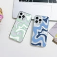 thumbnail image 6 of Designed for Magnetic iPhone 14 Pro Phone Case [Compatible with MagSafe], Cute Art Wavy Painted for Women, Soft TPU Edge PC Back Protective Shockproof Phone Case-Blue (iPhone 14 Pro), 6 of 9
