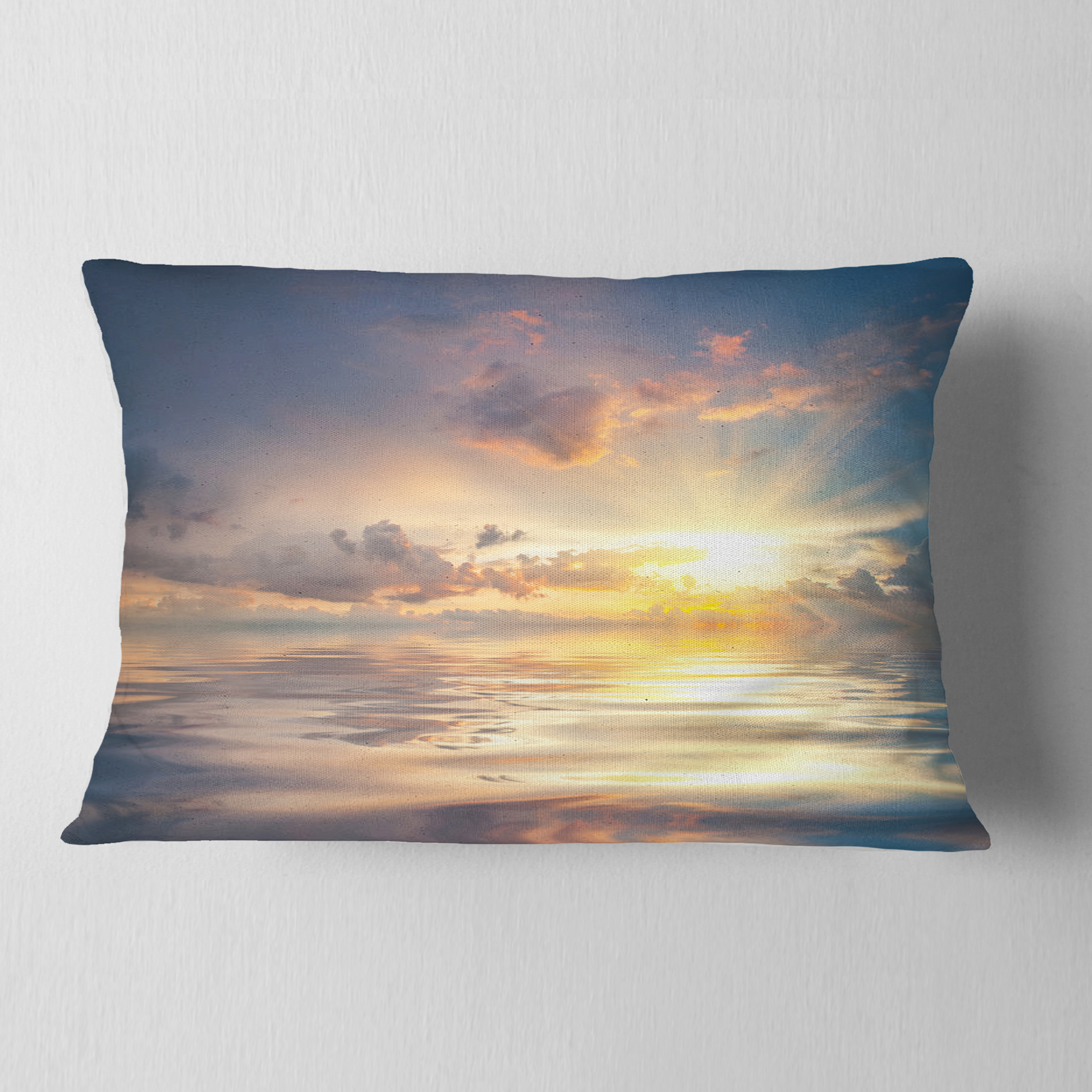 Designart 12" x 20" Red Polyester Throw Pillow