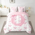 thumbnail image 2 of Castle Fairy Girls Alphabet O 7-Piece Bedding Comforter Set,Personalized Initial King Bedding Sets,Pink Bow Ultra Soft Bed Sheets,Ultra Soft Home Decor, 2 of 8