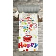 thumbnail image 3 of Ambesonne Birthday Quilted Bedspread Set 2 Pcs, Gift Box Colorful Stars, Twin Size, Multicolor, 3 of 3