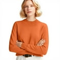 thumbnail image 5 of Cozy Sweaters for Women Soft Cable Long-Sleeve Crewneck Tops Ginger L, 5 of 5