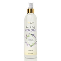 Deluvia - Hydra Spray, Moisturizing Body Spray and Face Mist with Essential Oils, Organic Aloe Vera, Dead Sea Salts, Provitamin A, Vitamin C. Alcohol Free, Paraben Free. (Vanilla Lavender Bean)