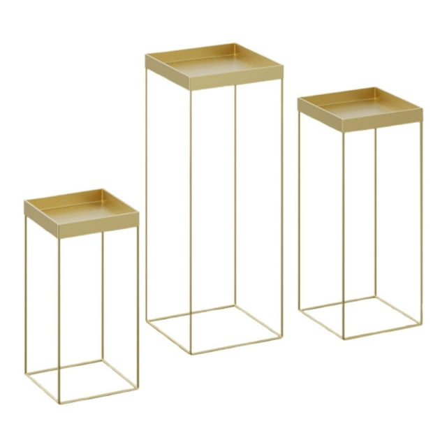 3 soportes para cupcakes, postres, aperitivos, versátiles y modernos de metal. Oro