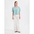 thumbnail image 2 of Basic Woven Round Neck Short Sleeve T-Shirt, 2 of 5