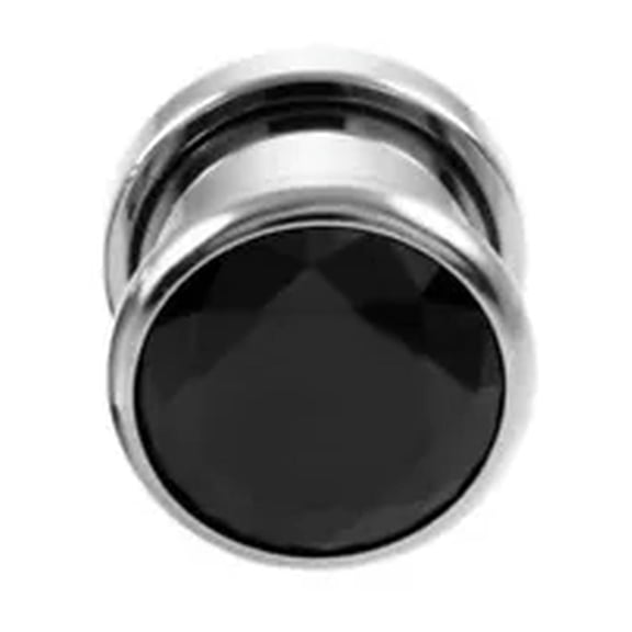 HOOUN 1pc Ear Tunnel Piercing Expander Earring Flesh Ear Plug Gauges Piercing Jewelry -black-4mm