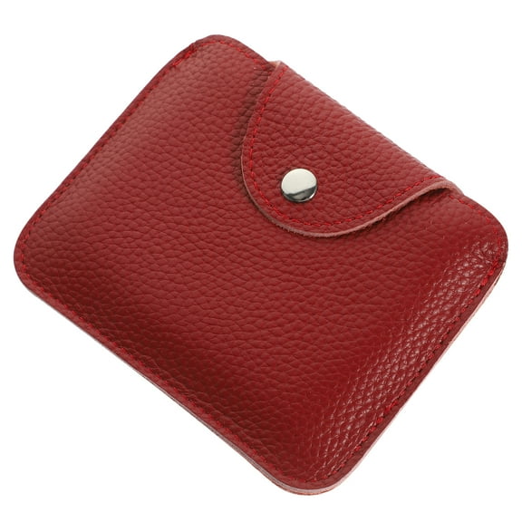 Genuine Leather Earphone Bag Storage Purse Small Cute Card (black) Travel Wallet Earphones Case Cowhide Child