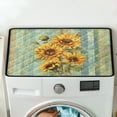 thumbnail image 5 of ZIATUBLES Sunflower Butterfly Wood Grain Dust Cover for Washer Dryer Top Soft Washing Machine Top Prtotector Mat for Laundry Room Heat-Resistant Kitchen Pad, 24" x 19.7", 5 of 7