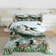 thumbnail image 2 of jejeloiu Mallard Full Size Comforter Sets,Rustic Plant River Bedding Comforter Set,Vintage Flowers Pattern Bedding Sets For Men Women,Luxury Bedroom Decor Reversible,3 Pieces, 2 of 8