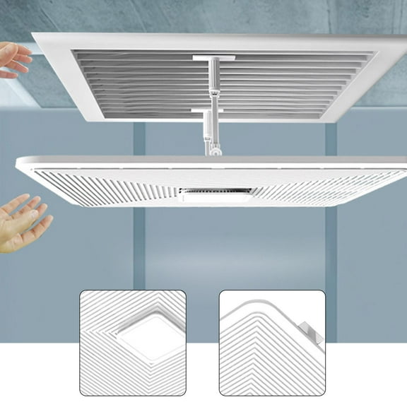 LOVIVER Adjustable Central AC Vent Deflector Windshield, Prevent Direct Blowing Ceiling Air Vent Deflector for Office Hall Rec Rooms 30cmx30cm