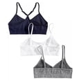 thumbnail image 2 of Maidenform HEATHER GREY/WHITE/BLUE NIGHTS Girls 3-Pk. Crop Bras, US Medium, 2 of 2