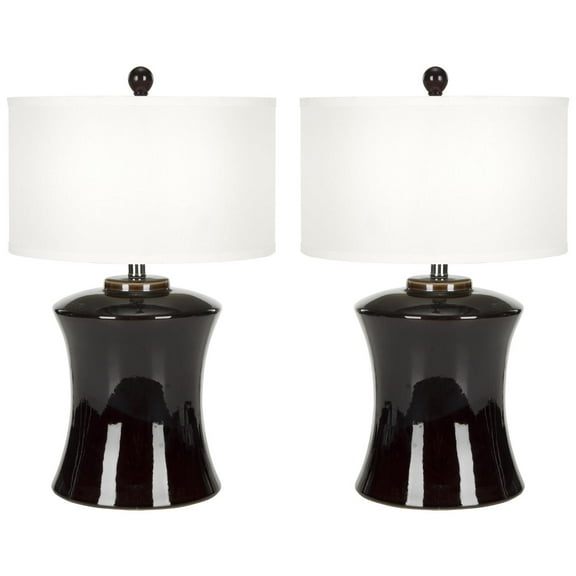 Safavieh  Lighting 24-inch Gary Ceramic Dark Brown Table Lamp (Set of 2) - 15" W x 15" D x 24" H