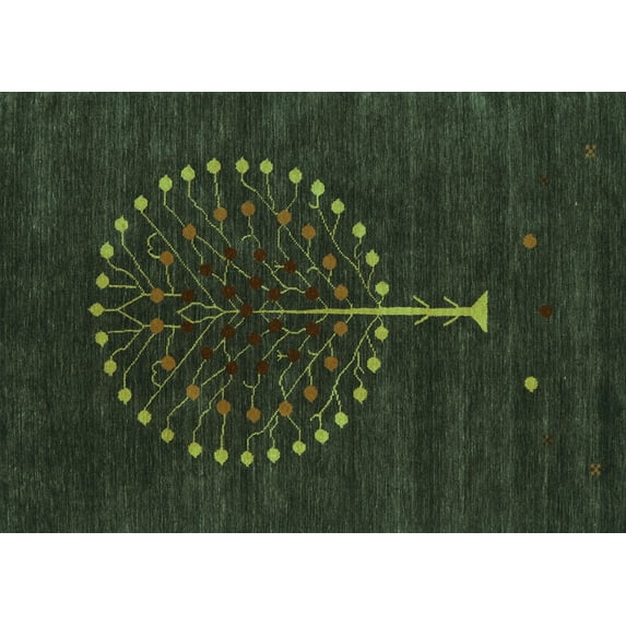 Ahgly Company Machine Washable Indoor Rectangle Abstract Turquoise Blue Contemporary Area Rugs, 2' x 4'