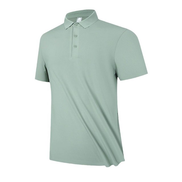 ylioge Mens Plus Size M-5XL Golf Shirts Short Sleeve Athletic Tees Tops Casual Solid Button Collared Basic Breathable Outdoor Sports Tshirts