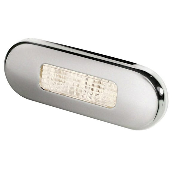 Hella Marine 980869401 Surface Mount Oblong Led Courtesy Lamp - Warm White Led - Stainless Steel Bezel