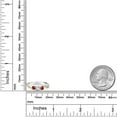 thumbnail image 3 of Gem Stone King 925 Silver and 10K Yellow Gold White Created Sapphire Red Garnet and White Lab Grown Diamond 3 Stone Engagement Ring for Women | 0.58 Cttw | Size 9, 3 of 3