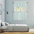 thumbnail image 5 of Aqua Stripe Kitchen Curtains Sets for Windows 24 Inch Length, Geometric Grey White Vertical Striped Rod Pocket Window Treatments Tier Curtains and Valances Set for Bedroom/Bathroom, 5 of 8