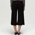 thumbnail image 4 of Inglocry Low Rise Gaucho Pants Fold Over Pants Capri Flared Plisse Casual Loungewear Wide Leg Sweatpants Palazzo for Women 2000S Black M, 4 of 6
