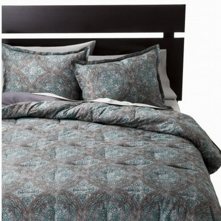 threshold blue medallion full queen bed comforter set 3 threshold blue medallion full queen bed comforter set 3