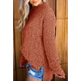 thumbnail image 2 of Women Fuzzy Knitted Sweater Sherpa Fleece Fall Winter Split Jumper, 2 of 3