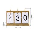 thumbnail image 2 of Vintage Wood Perpetual Calendar, Flip Calendar Turn Page Month Date Display for Desk Office Style 1, Golden, 2 of 5